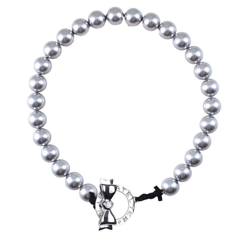 14MM珠短項鏈(銀黑/紫/銀灰/粉紅) image 1