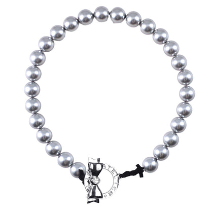 14MM珠短項鏈(銀黑/紫/銀灰/粉紅) image 1