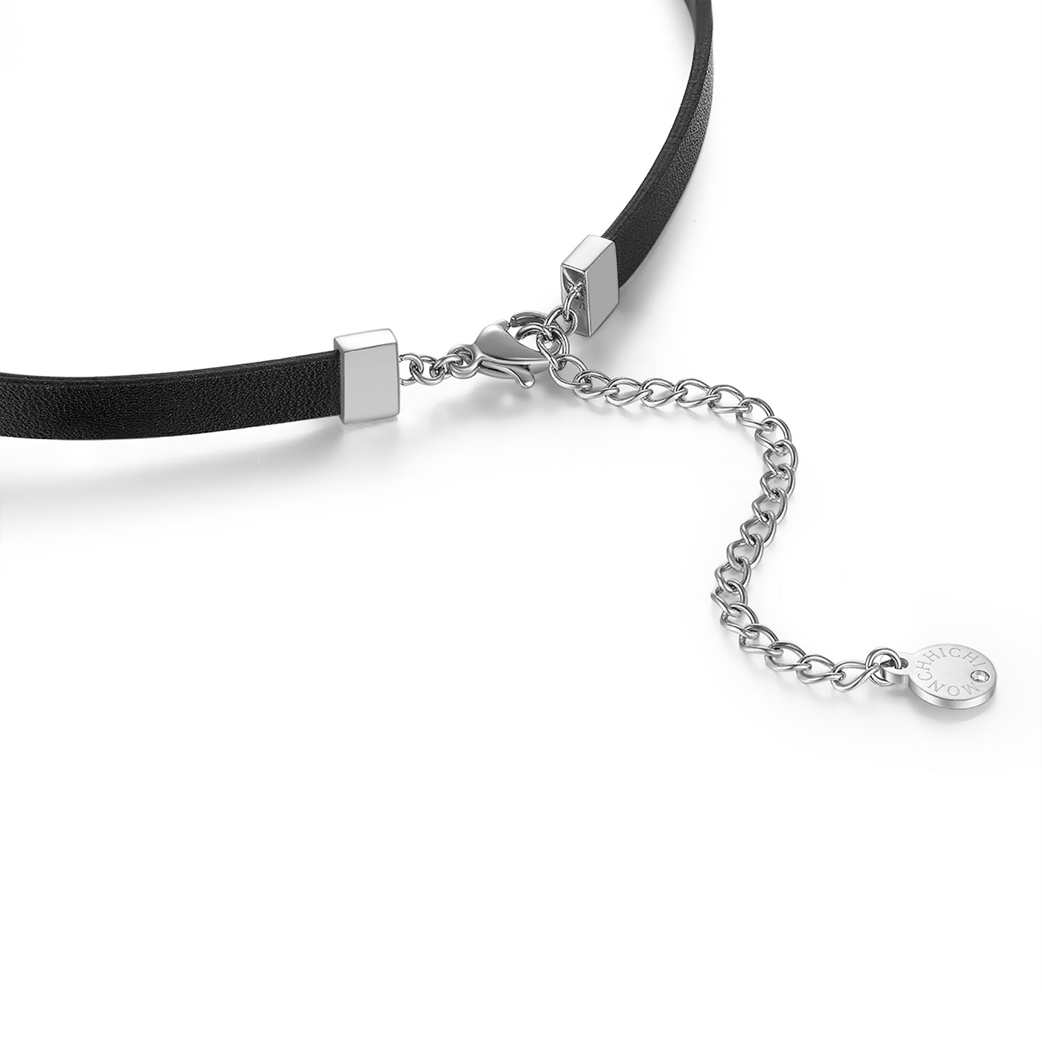LEATHER CHOKER (SILVER) image 7