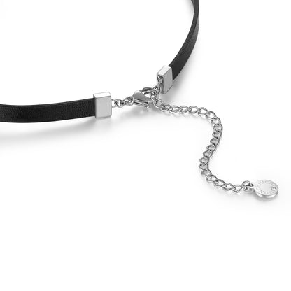 LEATHER CHOKER (SILVER) image 7