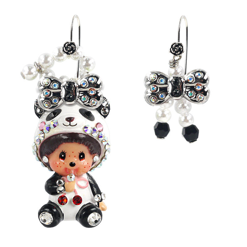 BOW EARRINGS W/PANDA MCC image 0