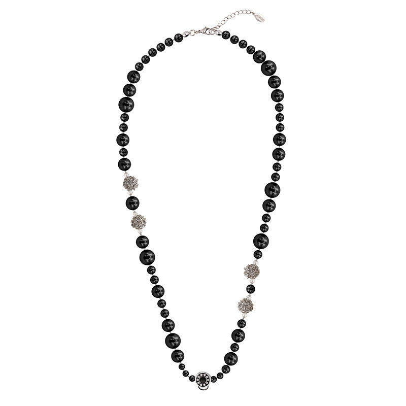 LONG PEARL NECKLACE(BLACK) image 0