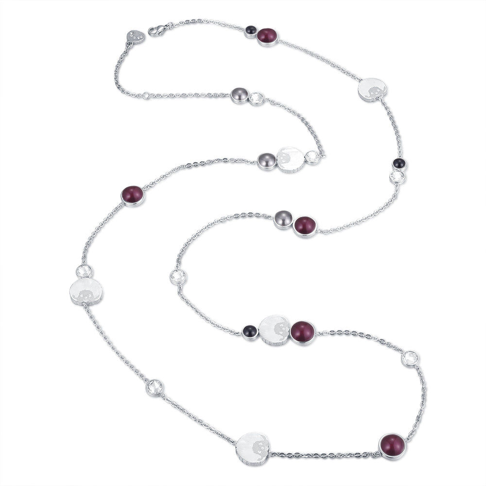 LOGOMANIA NECKLACE(SILVER/PURPLE) image 0