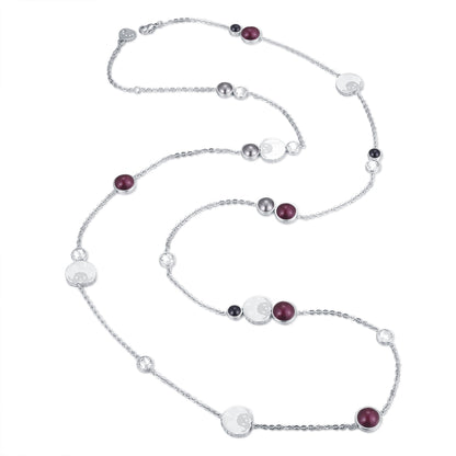 LOGOMANIA NECKLACE(SILVER/PURPLE) image 0