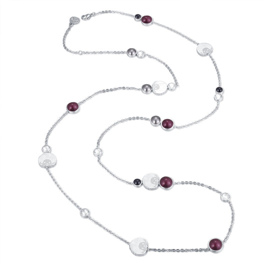 LOGOMANIA NECKLACE(SILVER/PURPLE) image 0