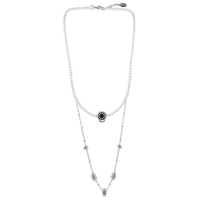 DOUBLE CHARM NECKLACE(WHITE) image 0
